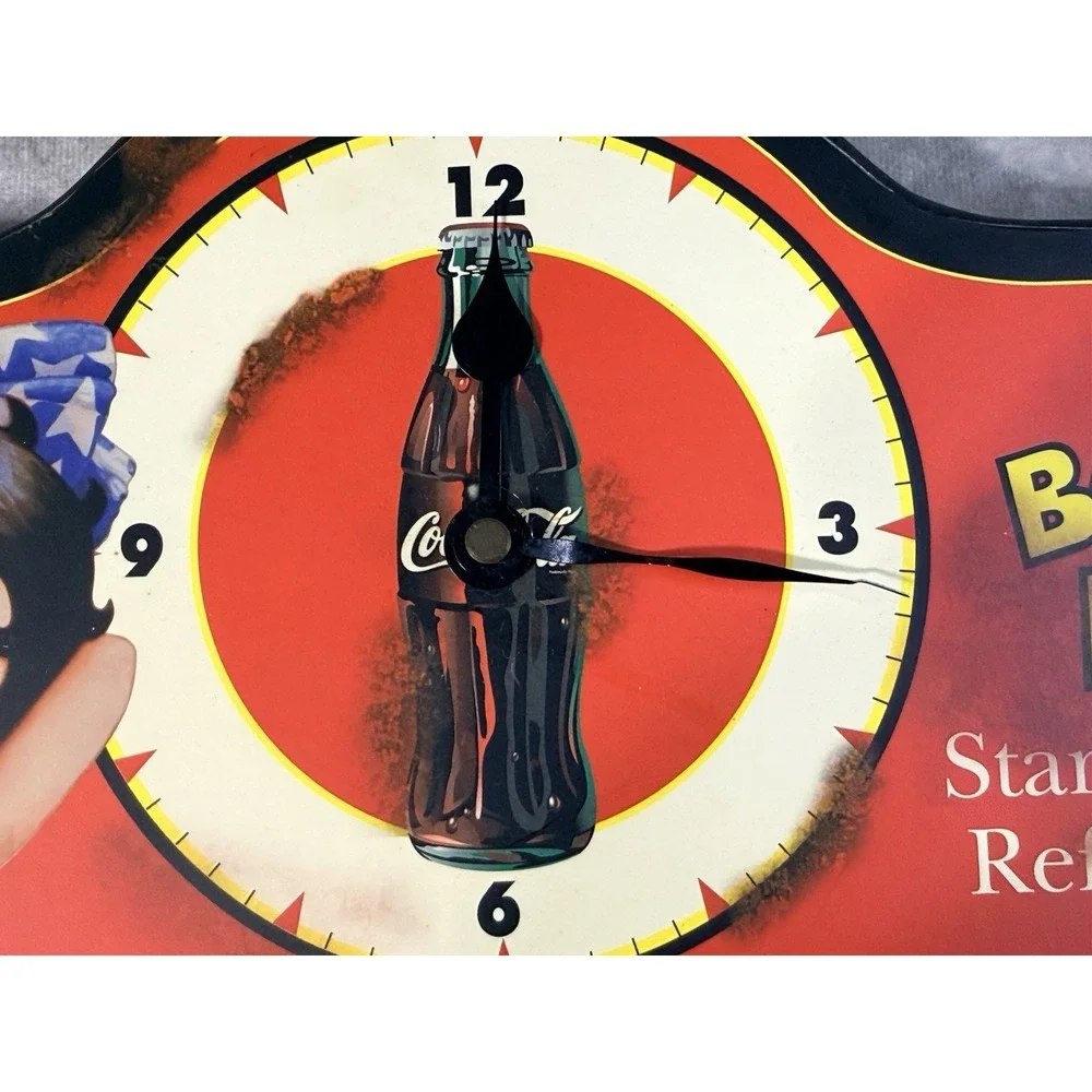 Vintage  Betty Boop Coca Cola Clock and Key Holder (READ)